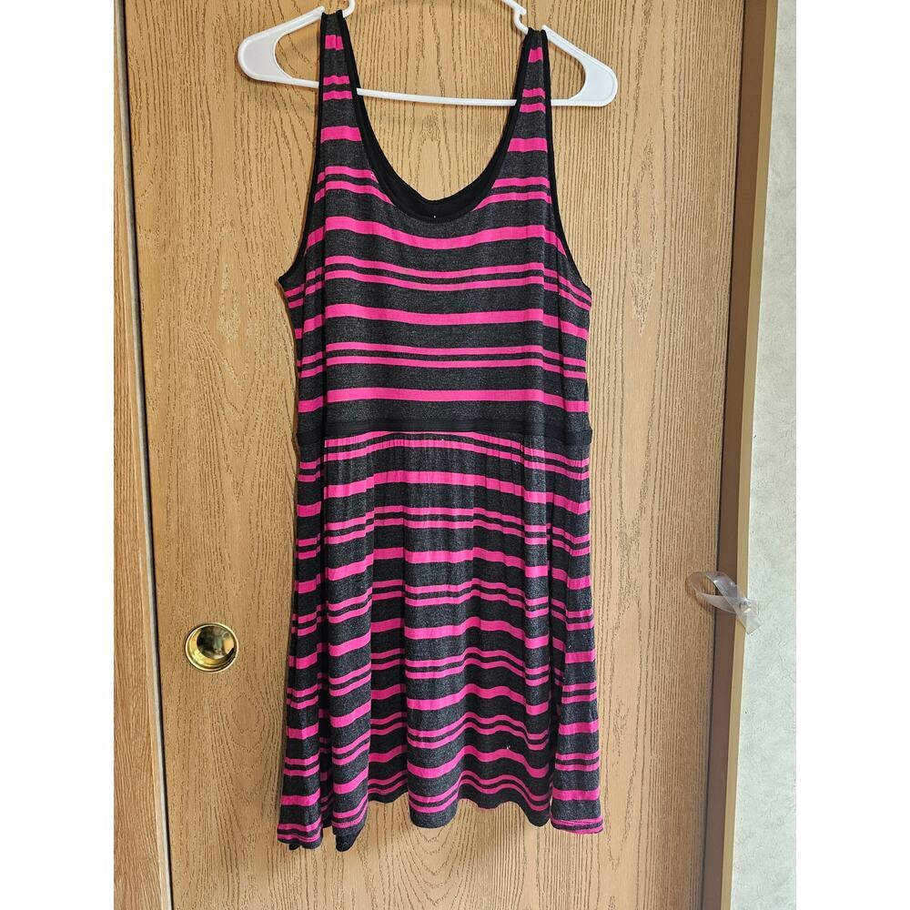 Kensie XL pink/gray tank dress. Lined. Elastic band around waist.